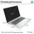 thumbnail image 3 of HP 17.3'' FHD Display Laptop, AMD Ryzen 5 7520U Processor, 8GB DDR5 RAM, 2TB SSD, AMD Radeon Graphics, Bluetooth, Wi-Fi, Silver, Win11 Home + Mazepoly Accessories, 3 of 6