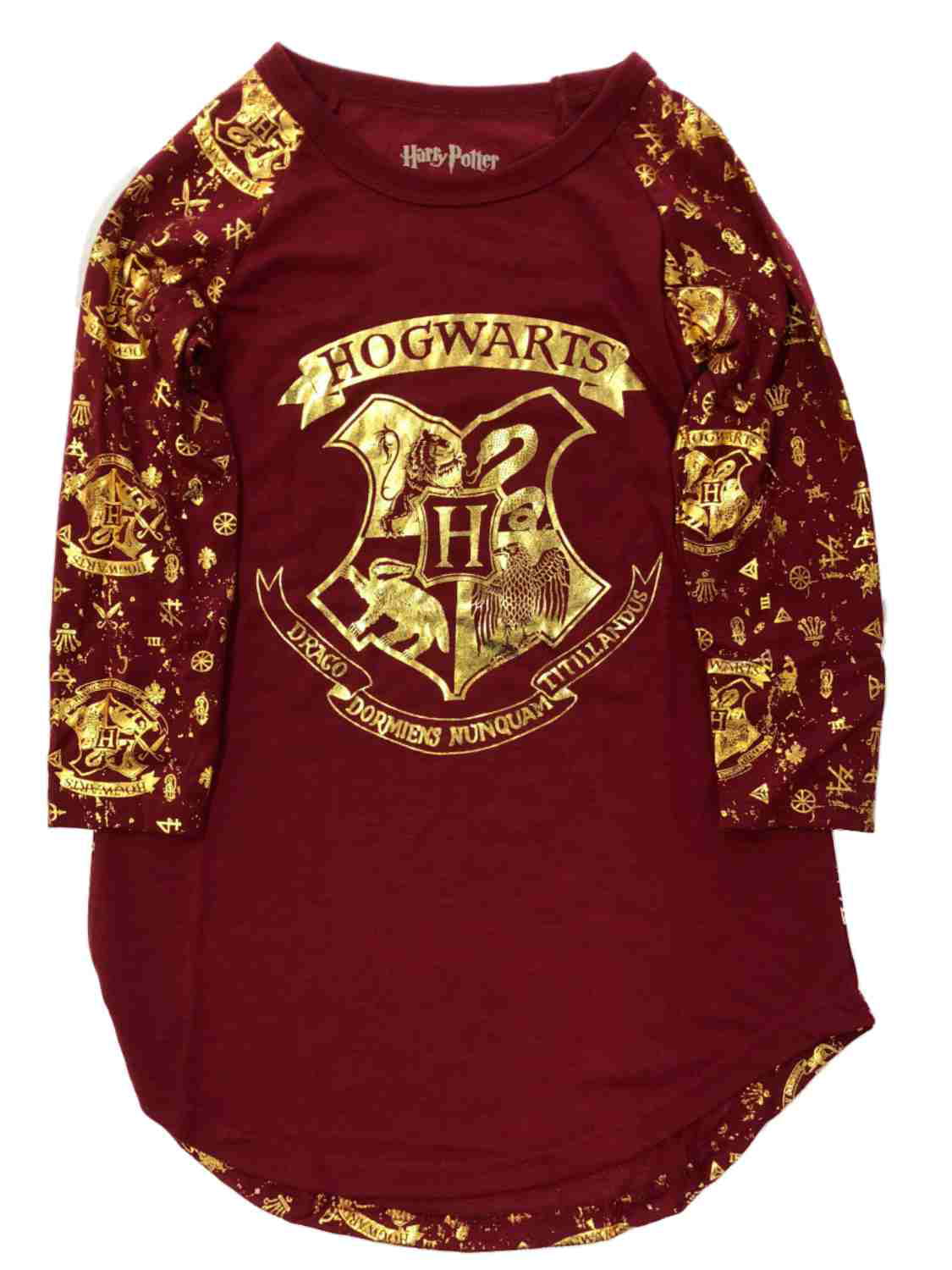 Harry Potter Hogwarts Girls Long Sleeve Nightgown Pajamas