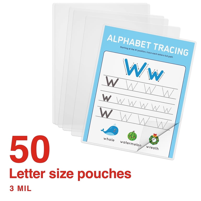 Staples 3 mil Thermal Laminating Pouches for Paper, Letter Size