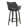 thumbnail image 6 of Mustang 26" Fixed-Height Counter Stool Set of 2 with Backs, Counter Height Chairs, Counter Height Stools Swivel, Swivel Counter Stools For Kitchen Island (Black Faux Leather), 6 of 6