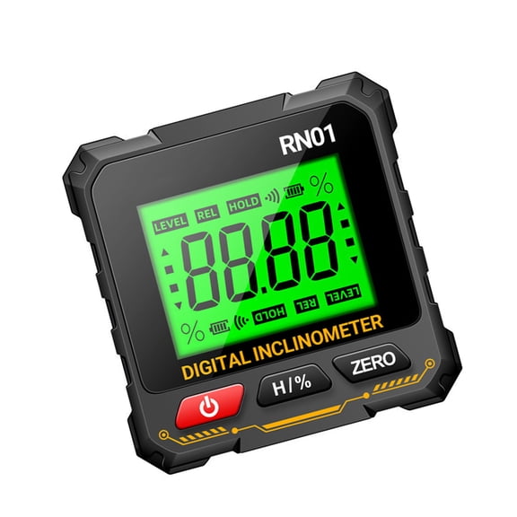 lixuesong Magnetic Inclinometer Double Function Measurement Tool Rotatable LED Screen For Carpentry Installation Projects
