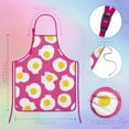 thumbnail image 2 of Funny Kids Aprons for Girls Boys Fried Egg Food Toddler Aprons for Cooking Baking Painting Crafting Art Gardening Little Helper Children Aprons with Adjustable Strap and Pockets, 2 of 6
