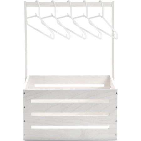 Wooden Baby Shower Crate Closet, Baby Basket with Handle Baby Storage Crate Hamper, Baby Shower Wooden Gift Crate, Baby Personailzed Basket for Pregnancy New Parent (White)172