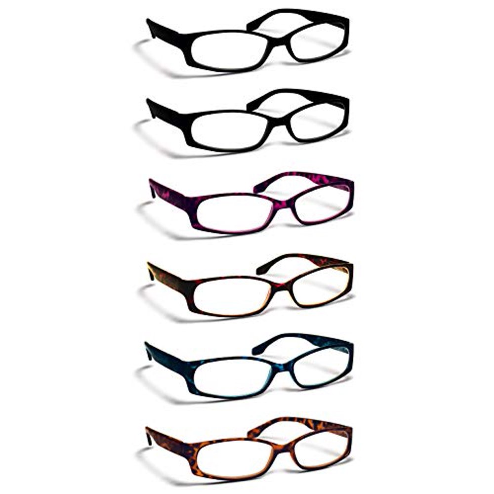 6 Pack Reading Glasses by BOOST EYEWEAR, Modern Fashion Frames for
