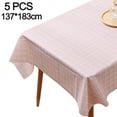 thumbnail image 2 of Mantel rectangular de 5 uds, mantel de plástico a cuadros impermeable rosa, manteles a prueba de aceite para comedor/fiesta, 2 of 6