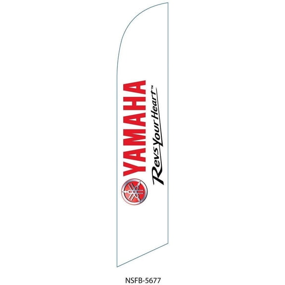 White Advertising Feather Banner Swooper Flag, Replacement Flag Only, Compatible with Yamaha Motorcyles Dealership Flag Kits