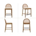 thumbnail image 5 of Guyou Modern Bar Stools Set of 2, 26" Counter Height Bar Stools with Natural Rattan Back and Solid Wood Frame, Sherpa Upholstered Kitchen Island Chairs for Bar Island Cafe Kitchen, White, 5 of 15