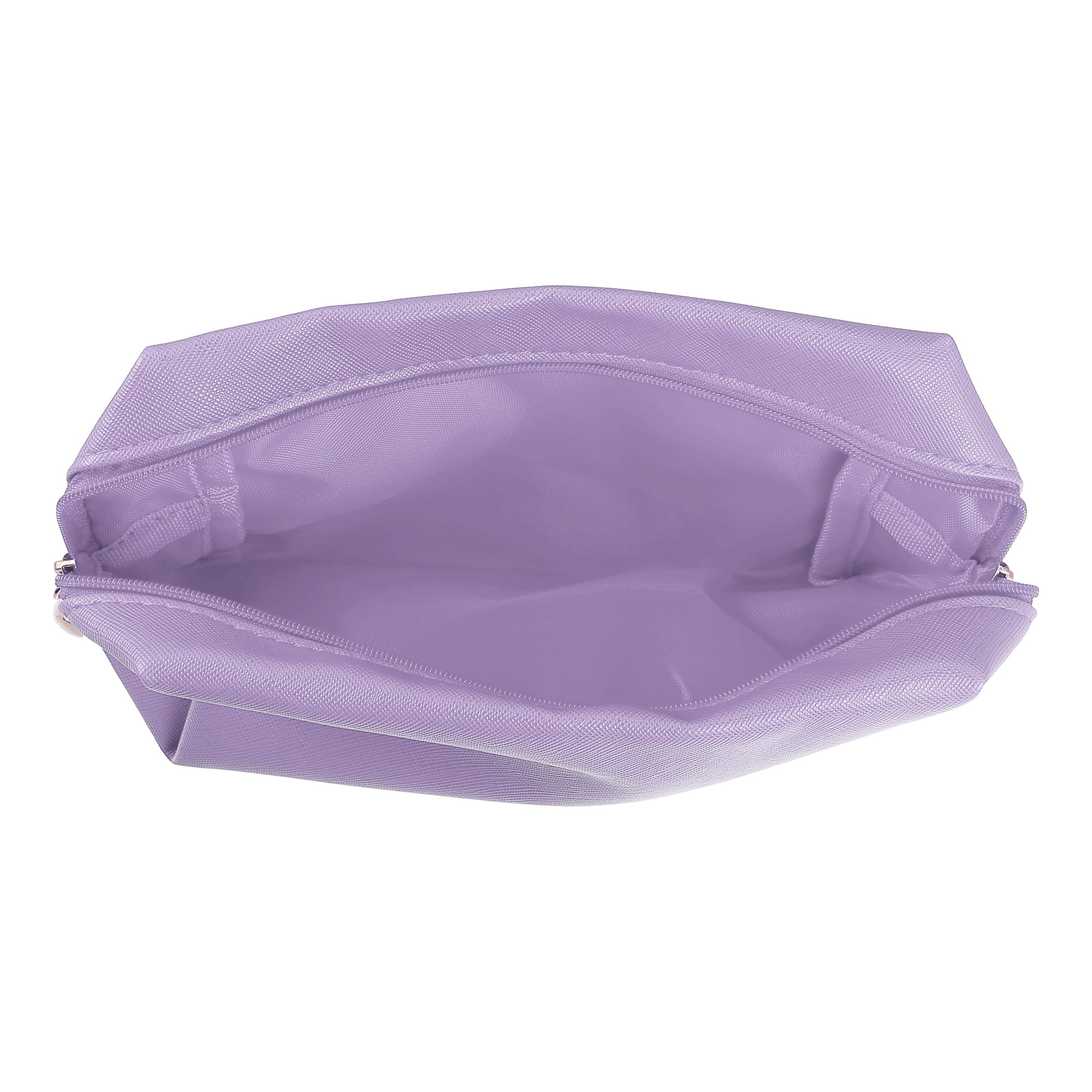 Unique Bargains Floral Makeup Bag Zipper Flower Cosmetic Pouch Purple