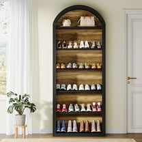Tribesigns Black 75.98" Tall 6-Tier Shoe Storage Cabinet