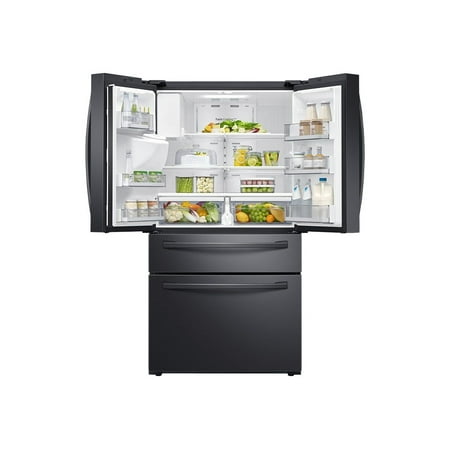 Samsung - 28  cu. ft. 4-Door French Door Refrigerator with FlexZone Drawer - Black stainless steel