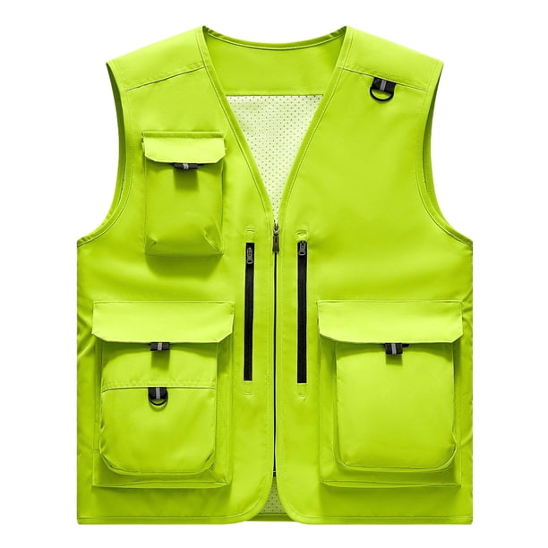 Chaqueta de Hombres Casual Delgado Multi-Bolsillo Seco Rápido Suelto Montaña Al Aire Libre Abrigo Deportivo, Chaqueta Traje para Hombres