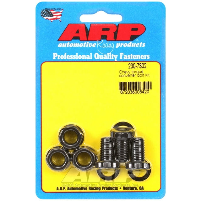 ARP Auto Racing Torque Converter Bolt 230-7302 For Use With General Motors; 0.725 Inch Under Head Length; 7/16 Inch - 20 Thread Size; With Washers