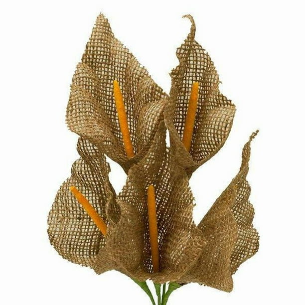 BalsaCircle 25 Burlap Large Calla Lily Artificial Flowers