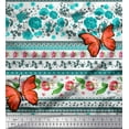 thumbnail image 1 of Soimoi Green Silk Fabric Floral & Insect Patchwork Print Fabric by Yard 42 Inch Wide, 1 of 1