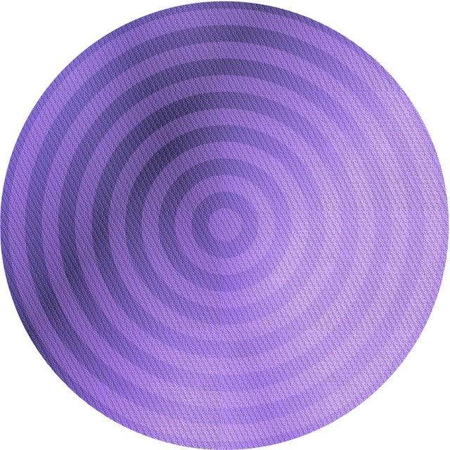 Ahgly Tapis Rond Lavable en Machine Intérieur Transitionnel Heliotrope Violet, 3 Pieds Rond