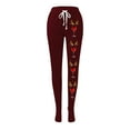 thumbnail image 4 of WILLBEST Fall Clothes Women Women Fashion Pants Comfy Pajama Bottom Straight Leg Drawstring Yoga Pants Breathable Color Block Pajama Sweatpants Pantalon Noir Women Extensible, 4 of 4