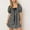 Black, variant on Women's Babydoll Mini Dress Puff Sleeve Square Neck Cute Tie Dresses Plaid Sundress Trendy Going Out Dress Streetwear Clothes Khaki S