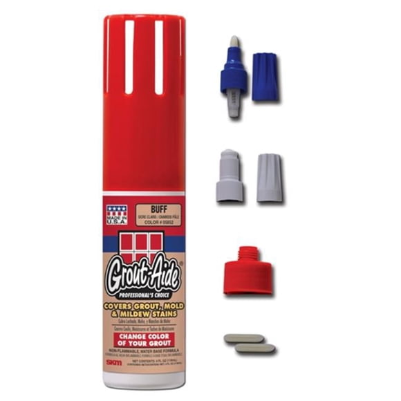 Grout-Aide 05852 4 oz Squeeze Action Applicator Bottle, Buff - Pack of 6