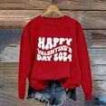 thumbnail image 5 of Sweatshirts for Women Happy Valentine's Day Print Pullover Sweatshirt Long Sleeve Crew Neck Shirt Top Women's Blouse for Valentine's Day and Daily, 5 of 7
