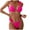 Hot Pink, variant on Cathalem Womens Two Piece Swimsuit Womens High Waisted Bikini Sets Color Block Two Piece Swimsuit V Neck Bathing Suit (Hot Pink,M)