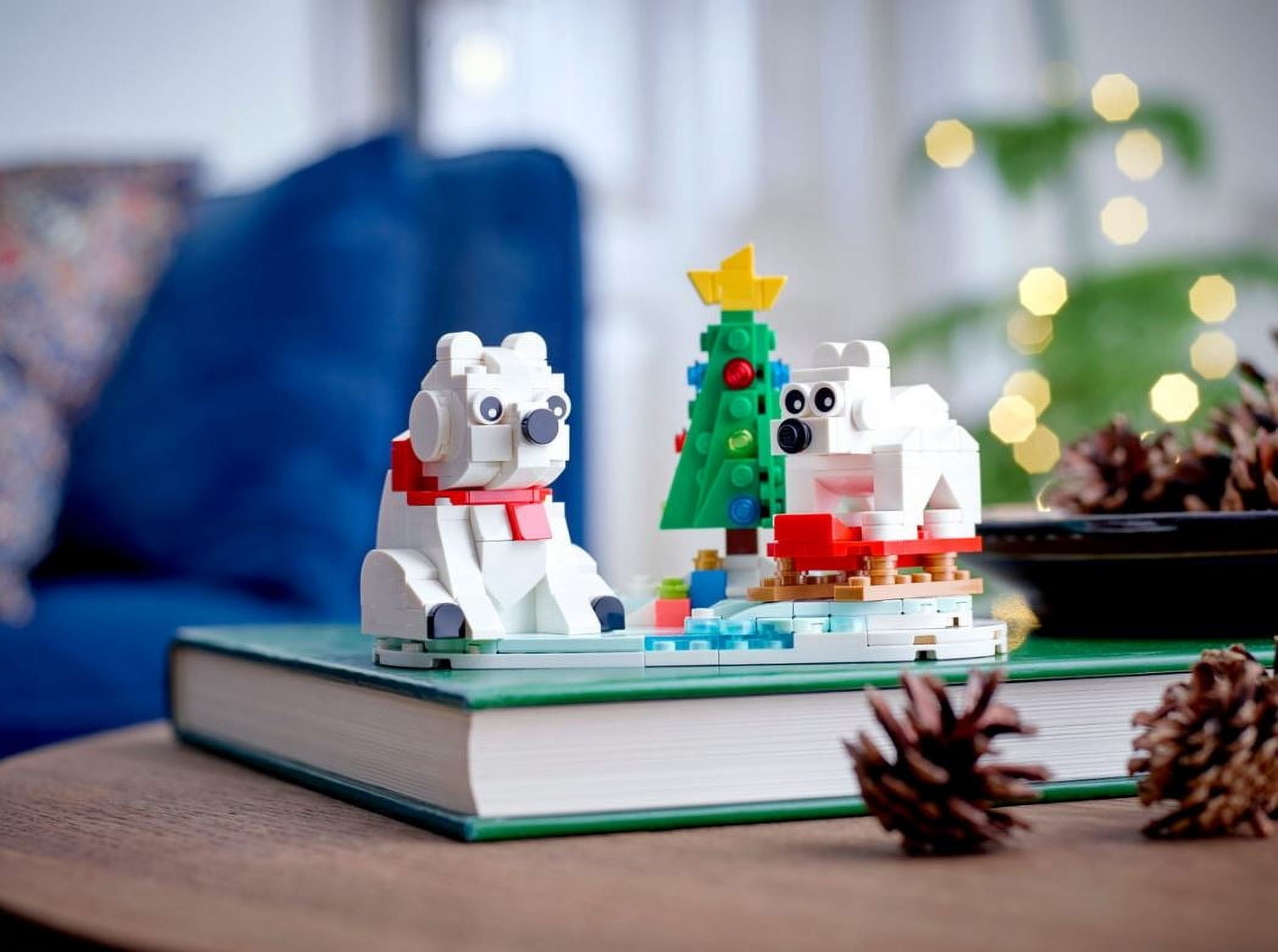 LEGO Wintertime Polar Bears 40571 Christmas Décor Building Kit, Polar Bear Gift, Great Stocking Stuffer for Kids, Features a Christmas Tree Toy and Two Polar Bear Toys