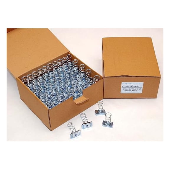 (100) Strut Channel Nuts 1/4-20 Standard Spring Zinc Plated Unistrut Nut