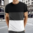 thumbnail image 2 of JLFKNG Mens Shirts Patchwork Color Printed Cotton Shirts For Men Short Sleeve Crew Neck Breathable Loose Fit Lounge Summer Tops, 2 of 4
