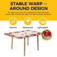 thumbnail image 4 of Valentine's Day Love Heart Table Cloths for 4 Foot Rectangle Tables, Rustic Eucalyptus Love Heart Patio Waterproof Elastic Fitted Tablecloths, Washable Rectangular Table Cover for Camping, 4 of 8