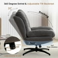 thumbnail image 3 of Swivel Accent Chair with Ottoman for Living Room Bedroom Reading Room, Cozy Lounge Armchair Fluffy Round Tufted Back Adult Gifts for Small Room Lazy Relax Read TV Chair,Gray, 3 of 8