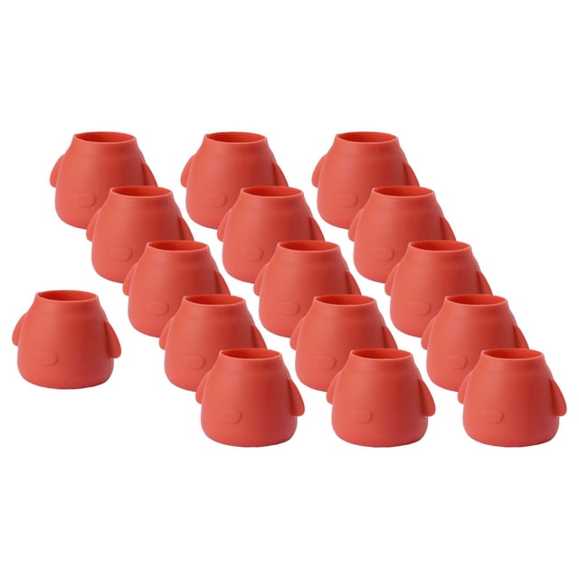Protectores de suelo BLESIY 16 Uds Silicona gruesa Doble capa Redondo Rojo