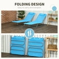 thumbnail image 5 of Outsunny 2-Piece Folding Chaise Lounge, Reclining Pool Chairs, Blue, 5 of 10