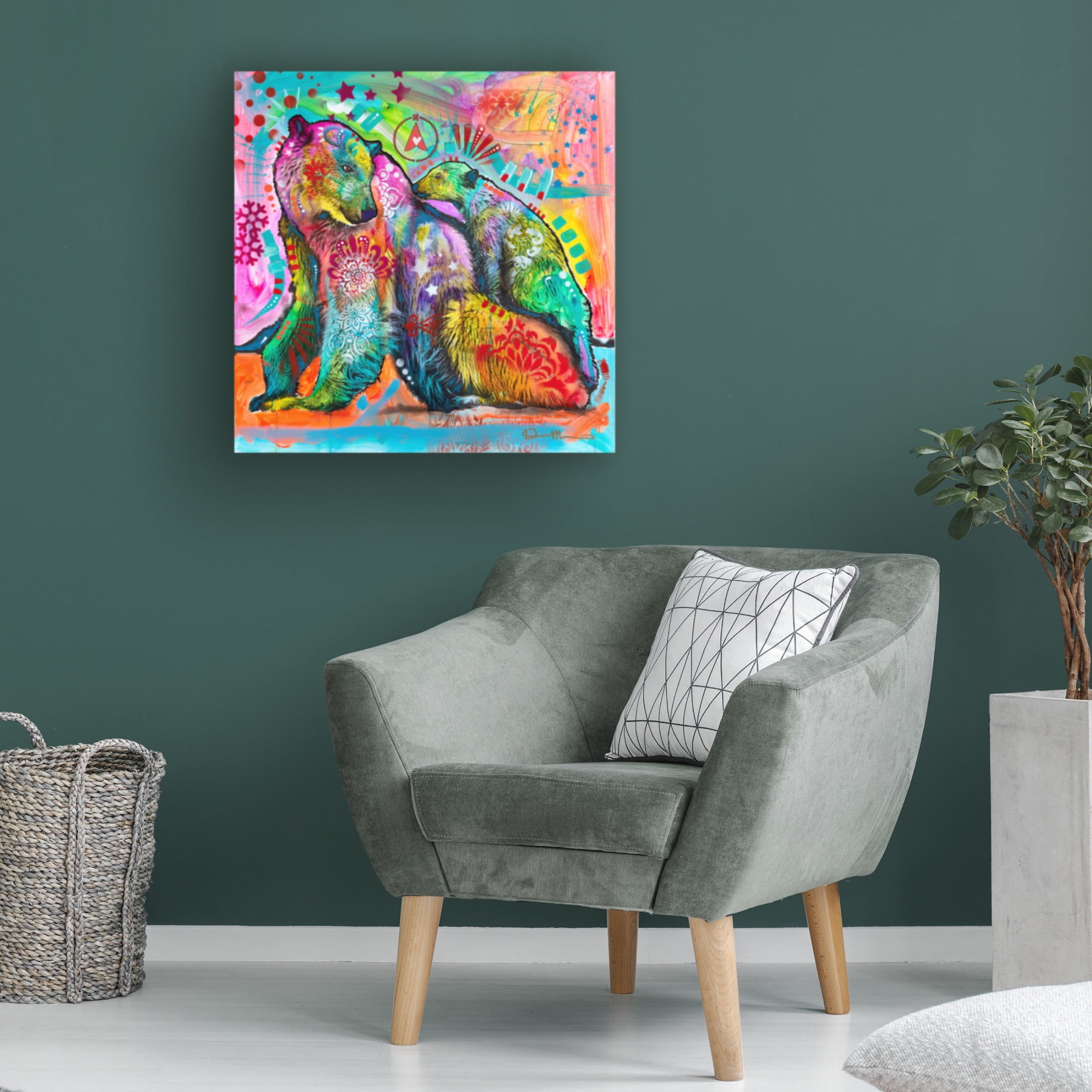 Canvas Wall Art - Dean Russo 'Polar Bears 2' Wall Art for Living Room, Bedroom, or Office Décor by Trademark Fine Art - 24 x 24 Inches