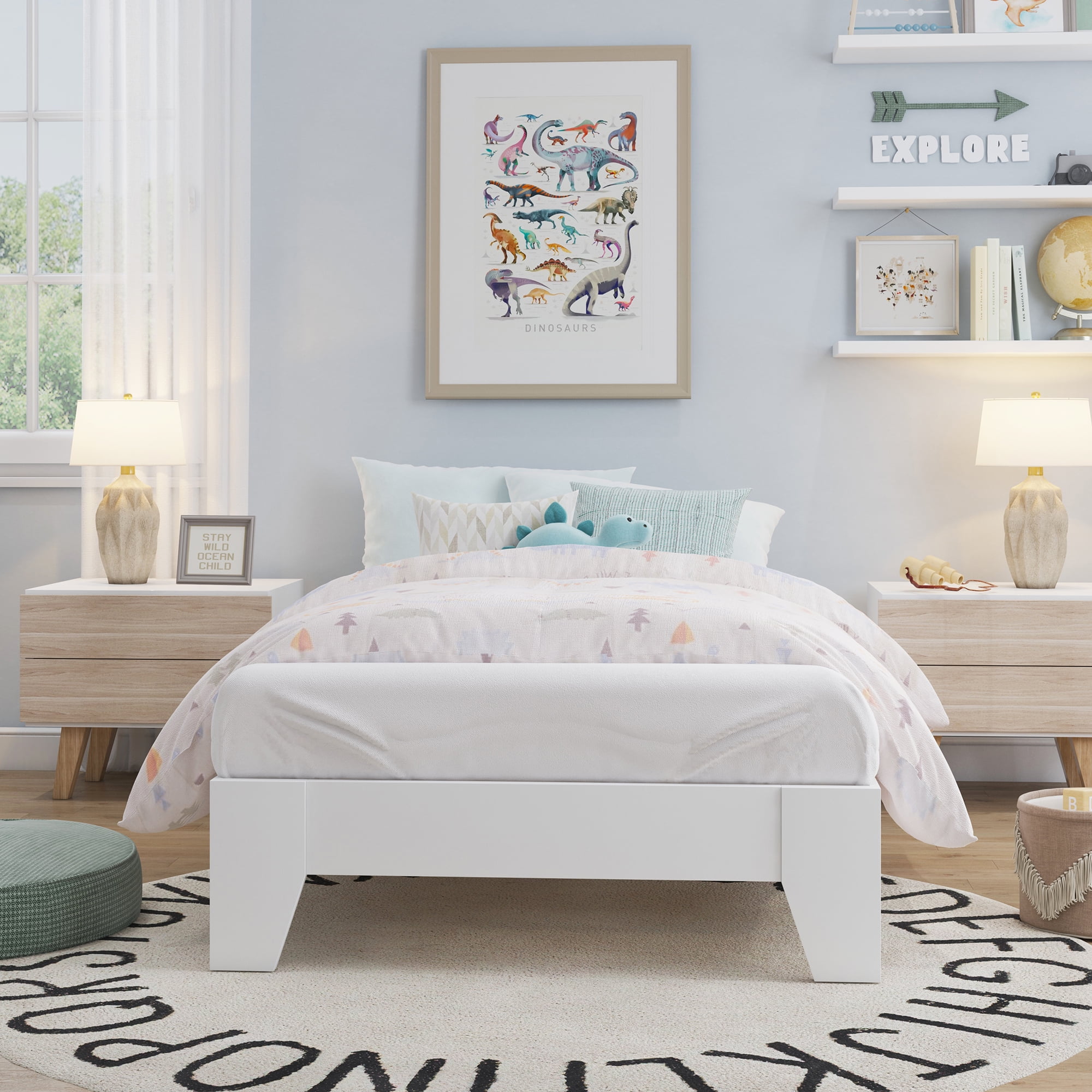 Hillsdale Casey Twin Wood Platform Bed, White