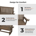 thumbnail image 3 of Innovaze Poly Lumber Patio Glider, Durable HIPS Material, Weather-Resistant Swing Bench for Outdoor Porch Garden (Deep Brown, 2-Seater), 3 of 10