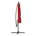 thumbnail image 4 of CorLiving 9.5ft Tilting Cantilever Outdoor Patio Umbrella with Steel Frame and 8 Support Arms, Crimson Red, 4 of 10