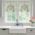thumbnail image 4 of Sage Green Boho Tie Up Curtains 45 Inches Long, Kitchen Window Curtains Over Sink, Vintage Abstract Art Ethnic Tribe Small Window Curtains Shade Balloon Curtains Valances for Bedroom/Cafe 34"x45", 4 of 8