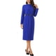 thumbnail image 4 of Vestido de trabajo Inspire Chic para mujer, vestido ajustado de cuello alto, talla XL, azul real, 4 of 6