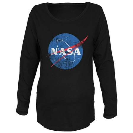 

NASA Distressed Logo Maternity Soft Long Sleeve T Shirt Black 2XL
