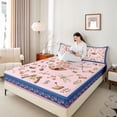 thumbnail image 4 of Homewish Teens Chic Floral Mushroom Full Size Sheets 4-Piece,Ladybug Moth Dragonfly Breathable Bed Sheets,Exotic Style Lightweight Sheet Sets,Ultra Soft Home Decor, 4 of 7