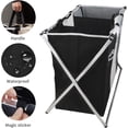 thumbnail image 3 of POP CLOSETS 135L Large Divided Laundry Basket Waterproof Hamper Sorter Bag Dirty Clothes Collapsible Storage 3 Section Laundry Baskets, 3 of 9