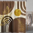 thumbnail image 1 of Cortina de ducha QGHOT Boho Mid Century Modern, negro/marrón, 1 of 7