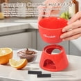 thumbnail image 4 of Fkszll 2026 New Fondue Pot Set with 2 Forks Ceramic Butter Warmer Set Premium Tea Light Porcelain Melting Pot for Chocolate Cheese Caramel Dishwasher Safe (Red), 4 of 15
