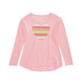 thumbnail image 1 of Epic Threads Big Girls Striped Heart T-Shirts, Pink, Large, 1 of 1