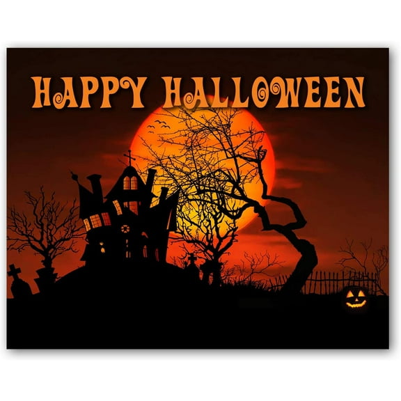 Small World Greetings Happy Halloween Cards 12 Count - Blank Inside with Envelopes - 5.5”x4.25” - Fall Events, Halloween Parties, and More