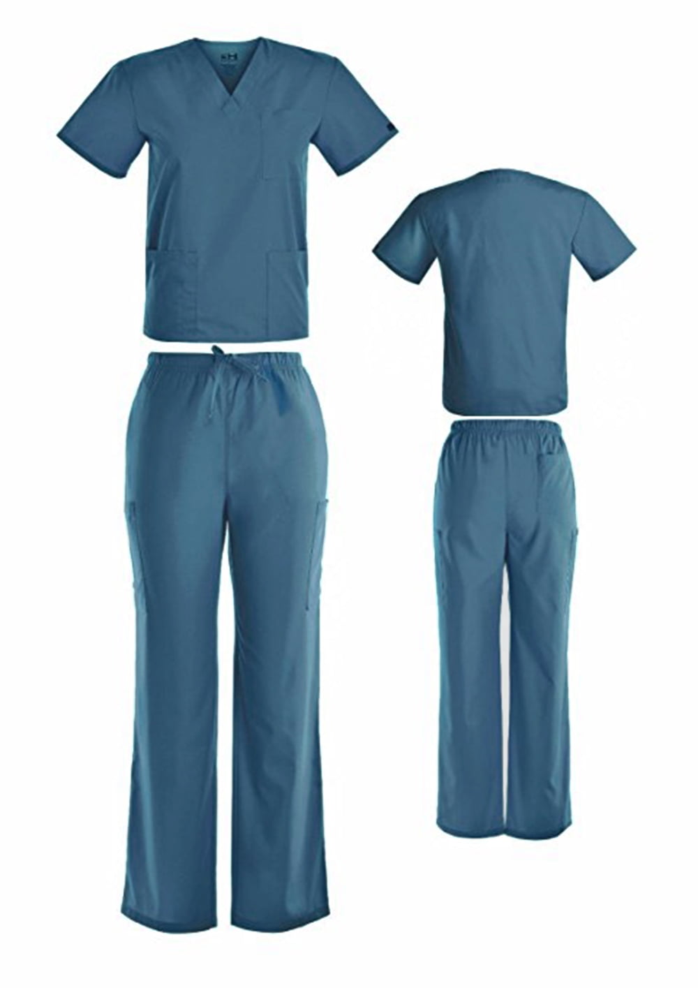 Details about / Best Medical Unisex Reversible Scrub Top W// Pocket Navy Blue Large