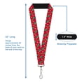 thumbnail image 3 of Buckle-Down Lanyard, Festive Holiday Christmas Trees Scattered Red Multi Color, Elastic, 3 of 4