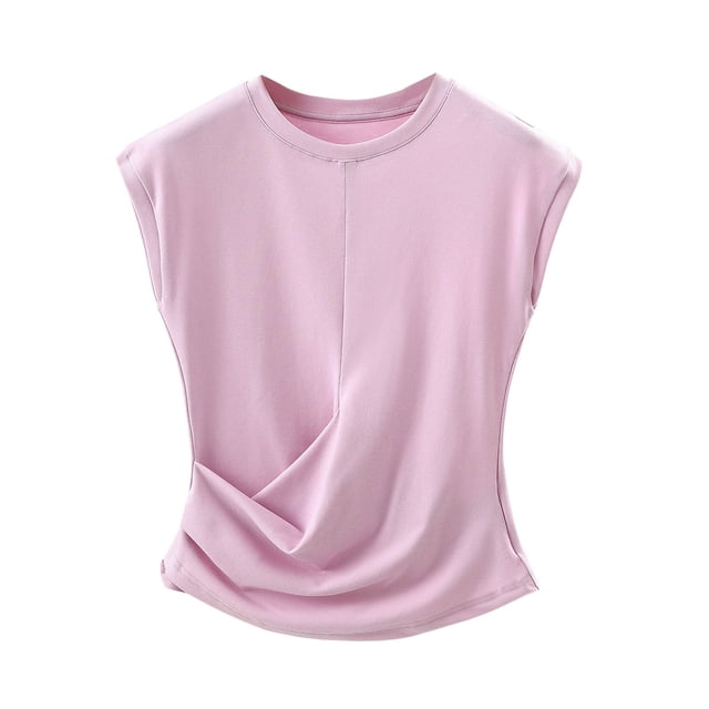Yuyuzo Hauts de Pyjama pour Femmes T-Shirts à Manches Capes Col Rond sous-Maillots Doux et Confortables Couche de Base Haut Tenue d'Intérieur