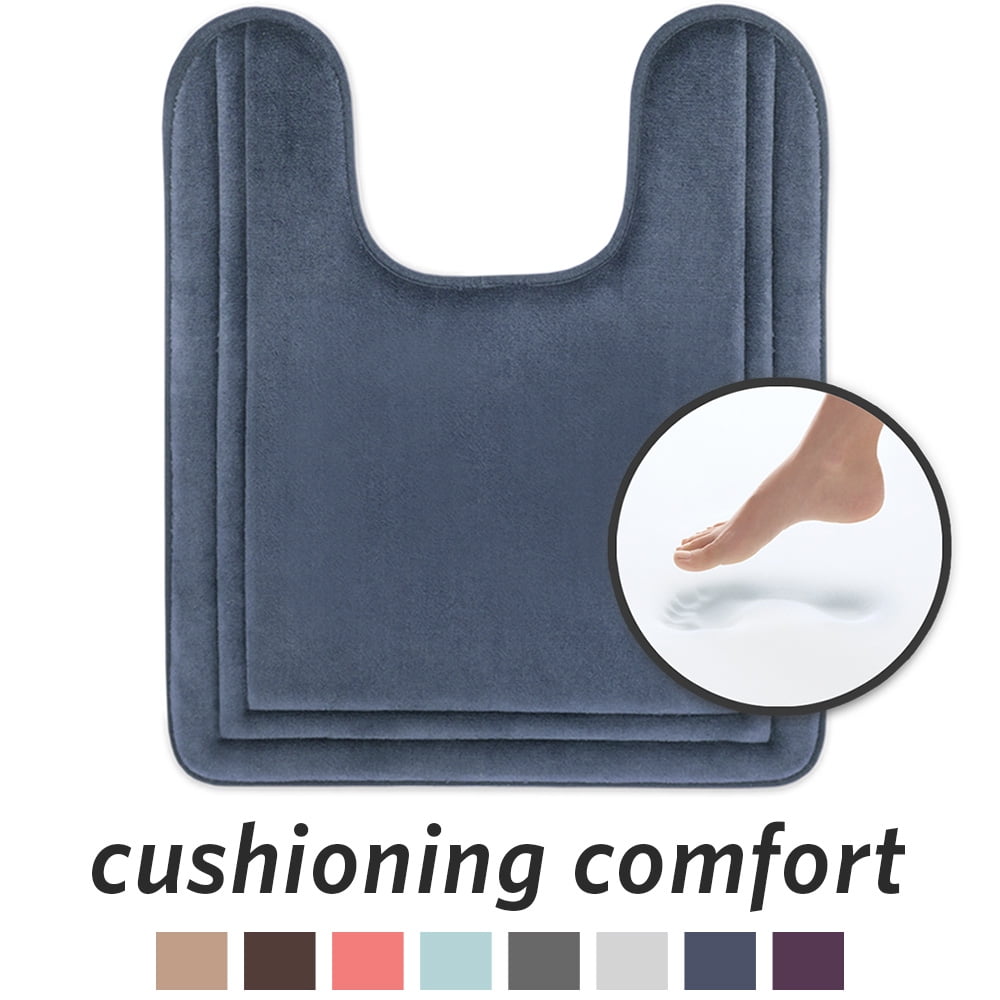 Microdry Quick Drying Contour Memory Foam Bath Mat With Griptex Skid