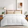 thumbnail image 2 of arkawon All Season Down Alternative Oversized King Comforter, Winter Warm Ultra Soft Quilted Duvet Insert with Corner Tabs, Wavy Box Stitched, Luxury Fluffy Lightweight (White, 98 x 116 inch), 2 of 7