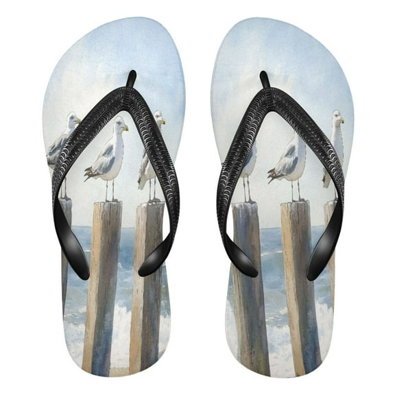 YAZAOOSummer Flip Flops Creatively Seagull Sentinels Simple Beach Sandals